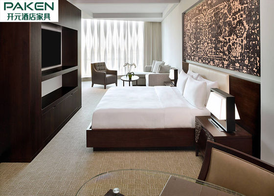 Oman JW Marriot Muscat Hotel King Room Walnut Veneer Furniture Sets Large Space Economic Design