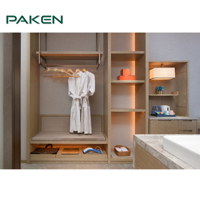 ألواح الجدران الداخلية للفندق ISO9001 عالية الكثافة أثاث ثابت Paken HQF-006